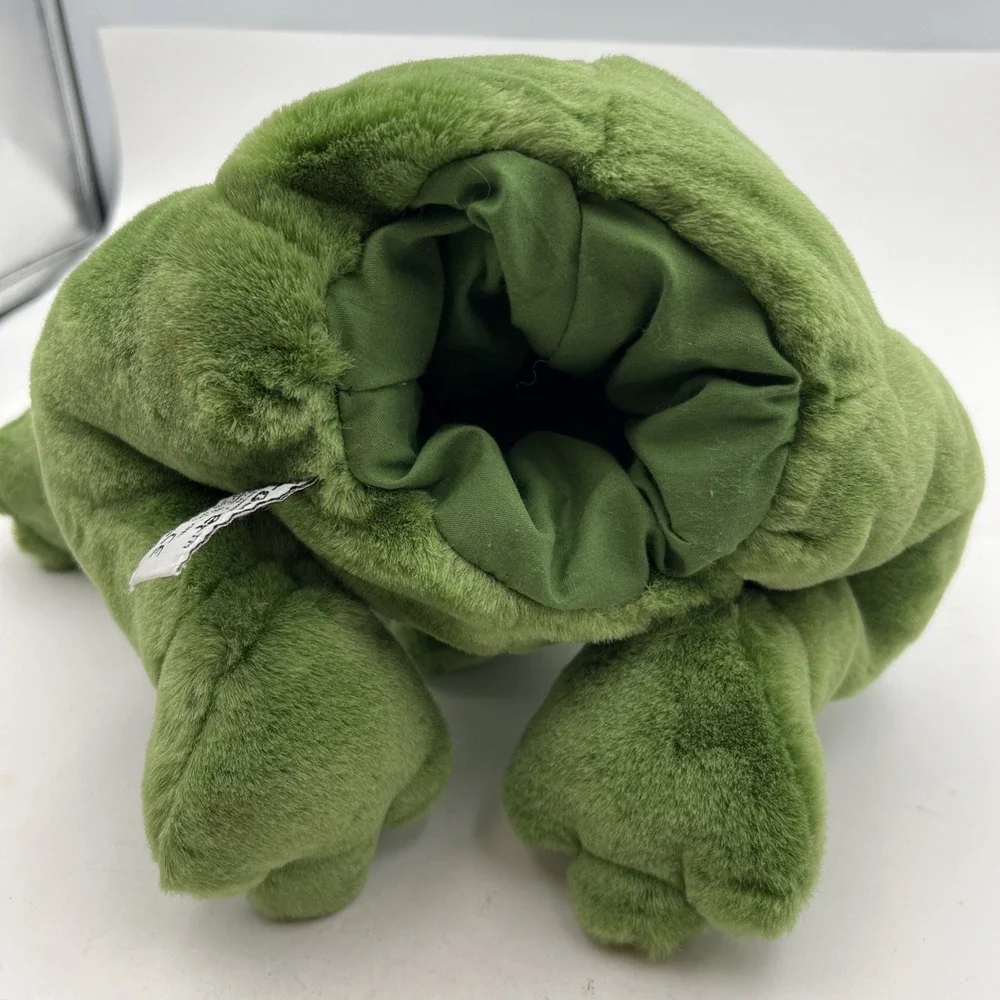 Russ Berrie Croaker Green Frog Hand Puppet Plush Stuffed Animal 10